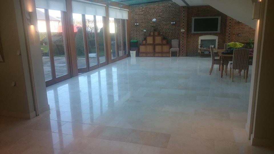 After Travertine Floor Restoration In Kent